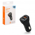 Маленькое фото товара - Адаптер автомобильный 2хUSB QC 3.0 + 2.1А 12/24В. Вариант №2