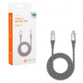 Маленькое фото товара - Кабель Type-C - micro USB 1м, серый нейлоновый. Вариант №3