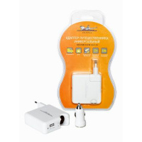 Фото товара - Адаптер путешественника универсальный 12В/220В 2хUSB 1A+2.1A