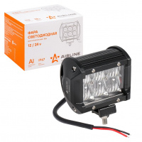 Фото товара - Фара светодиодная (балка) двухрядная, 6 LED 5D линза рабочий свет, 18W, (98х78х65) 12/24V (ALED043)