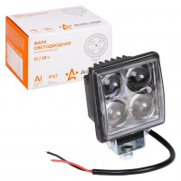 Фото товара - Фара светодиодная квадратная, 4 LED направленный свет, 12W, (76х76х46) 12/24V (ALED001)